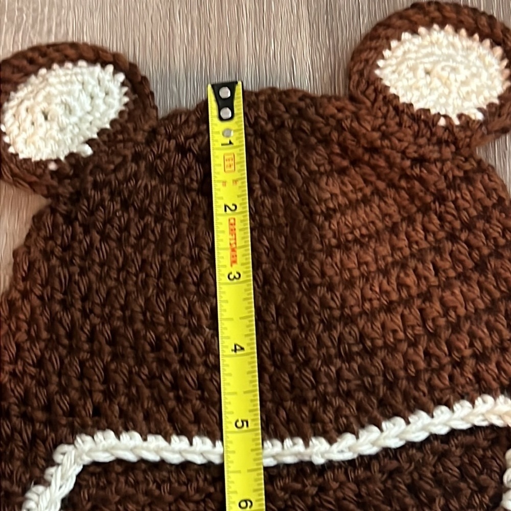 Handknit Crochet Toddler bear Beanie New - Picture 3 of 4